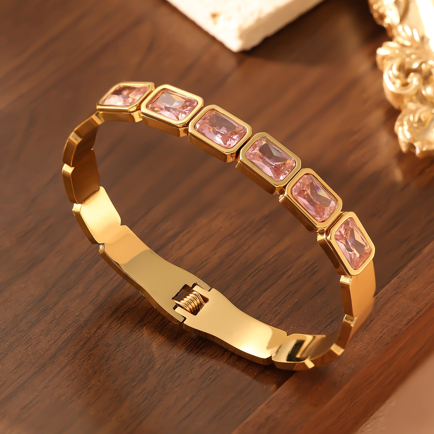 Steel Square Colored Design Trendy Cool Bracelet