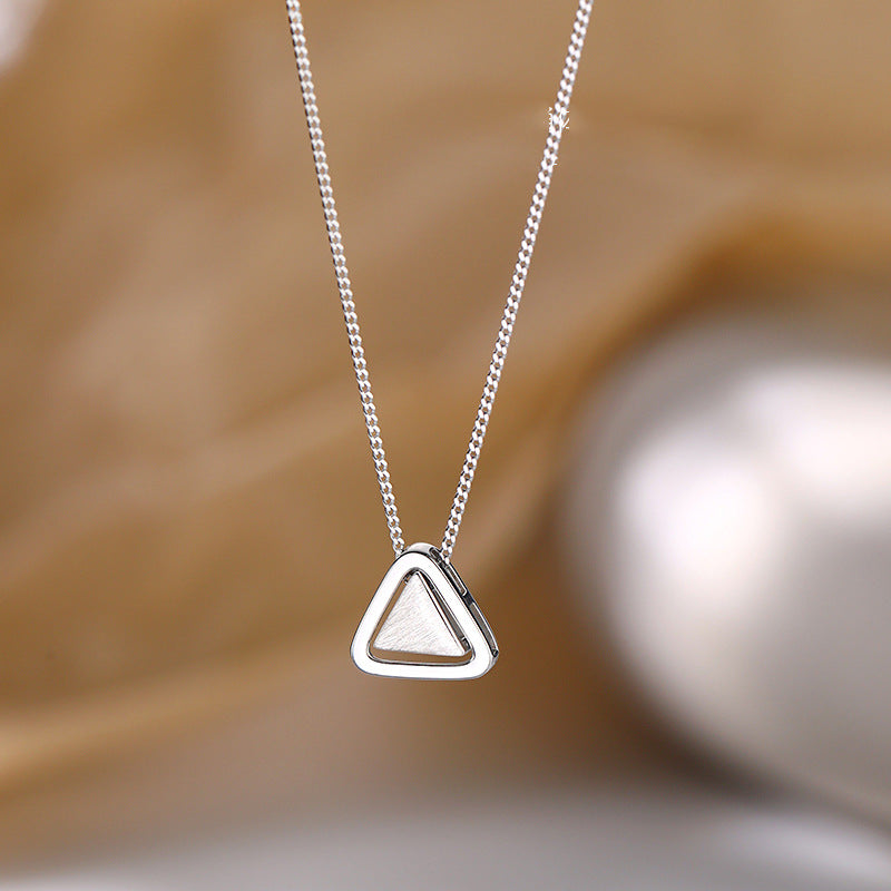 Triangle Sterling Sier Korean Style Geometric Ornament Niche Necklaces