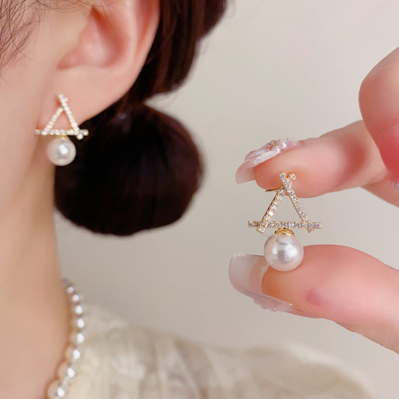 Women's Design Zircon Geometric Pearl For Exquisite Affordable Earrings