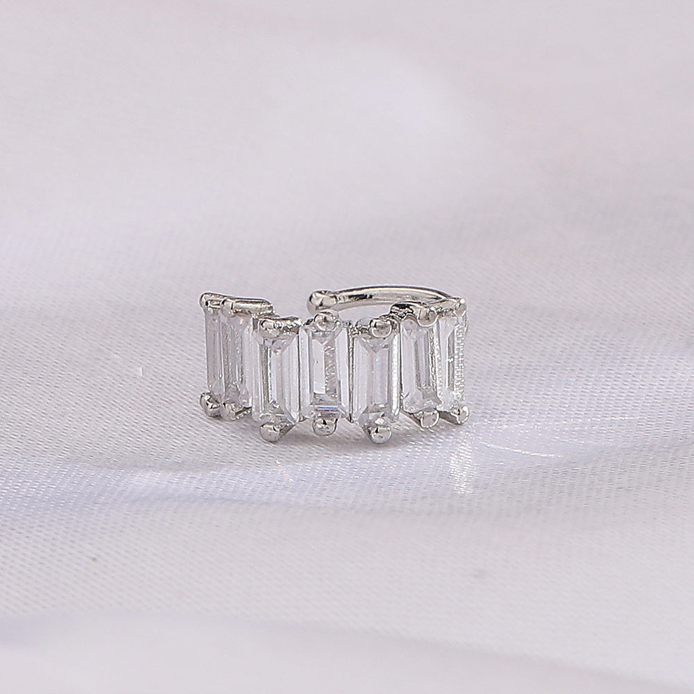 Men's Square Light Luxury Colorful Crystals Without Pierced Irregular With Personality Rings