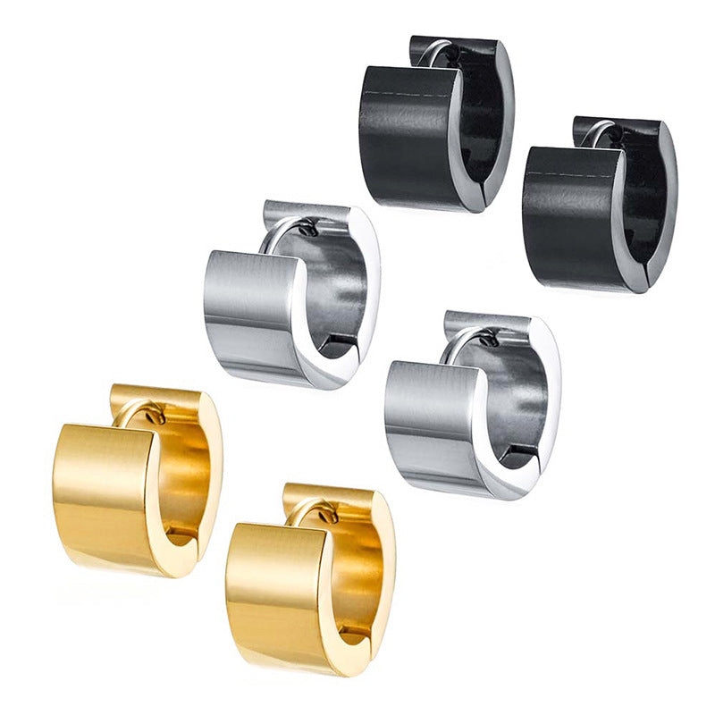 Men's Ear Clip Fine Polished Glossy Stainless Steel Eardrop Female Fashionable Earrings