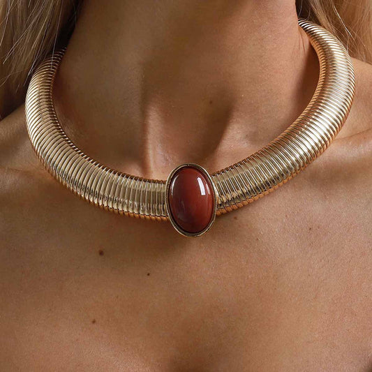 Wide Version Snake Bones Chain Collar Personality Necklace
