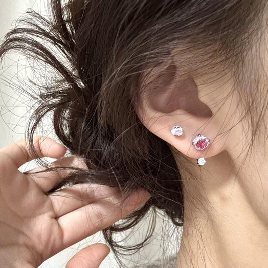 Ear Bone Titanium Alloy Inner Spiral Rivet Flash Zircon Screw Earrings