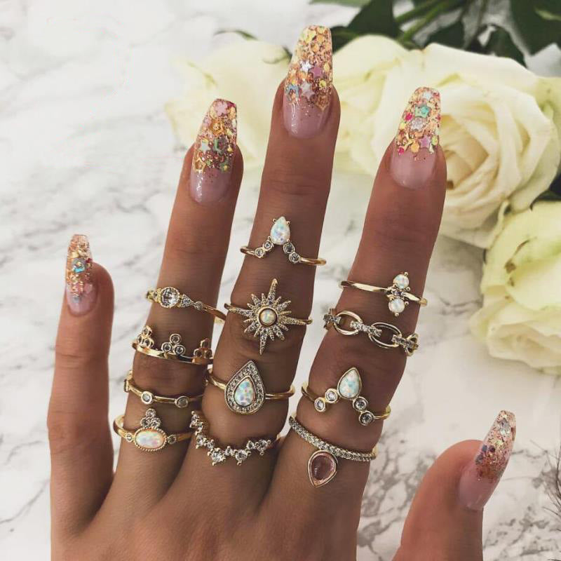 Clearance Vintage Creative Heart Hollow Butterfly Rings