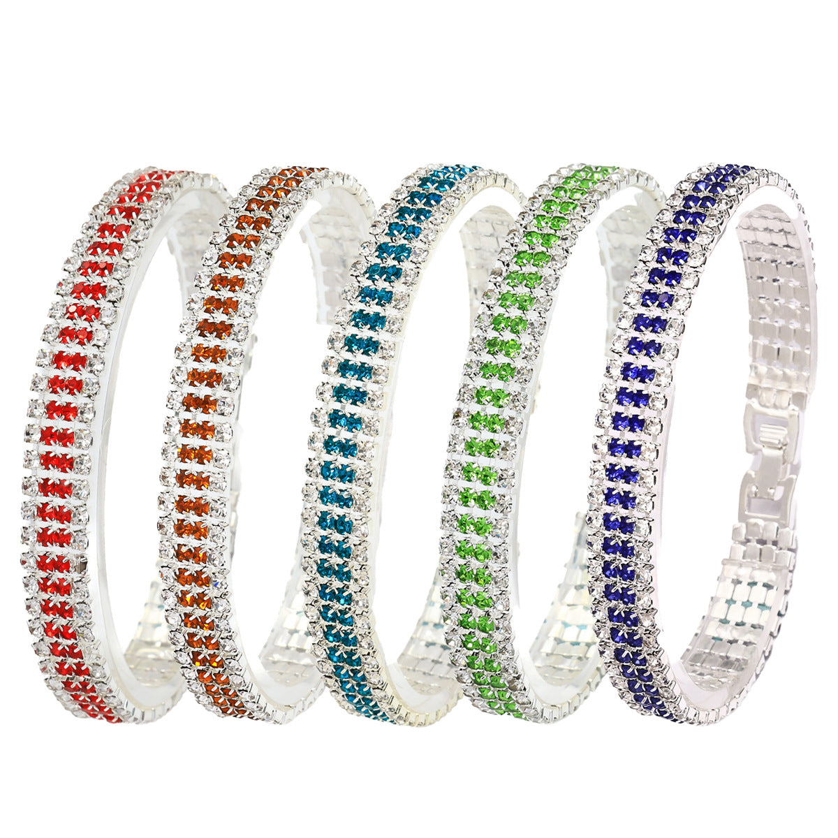 Women's Roman Crystal Gold Simple Full Diamond Claw Bracelet