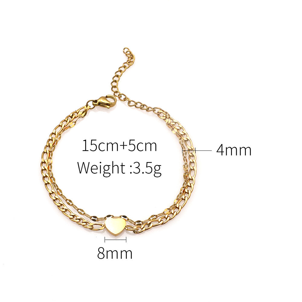 Women's Fashionable Small Jewelry Stainless Steel Map Bracelets