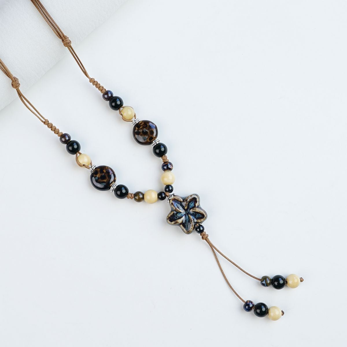 Peace Fu National Fashion Vintage Ceramic Female Longevity Necklaces