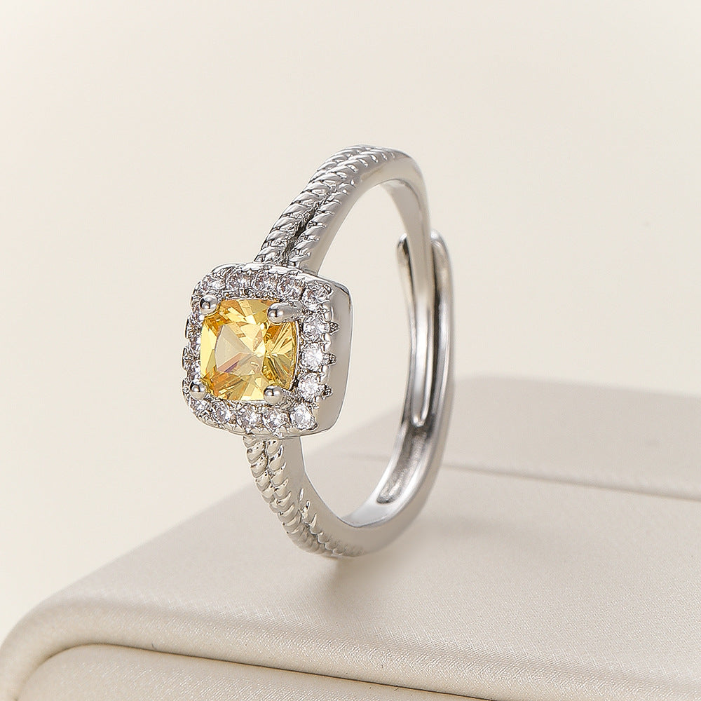 Cube Sugar Female Niche Design Senior Open Cold Wind Rings