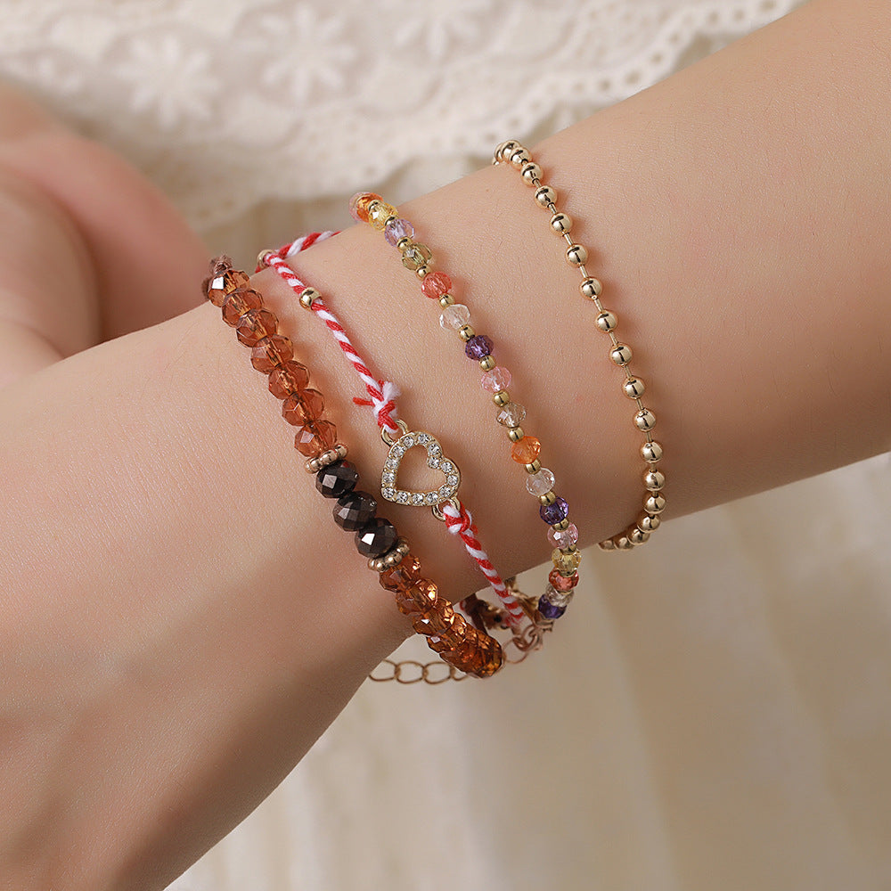 Micro Glass Bead Hand-woven Beads Female Bracelets