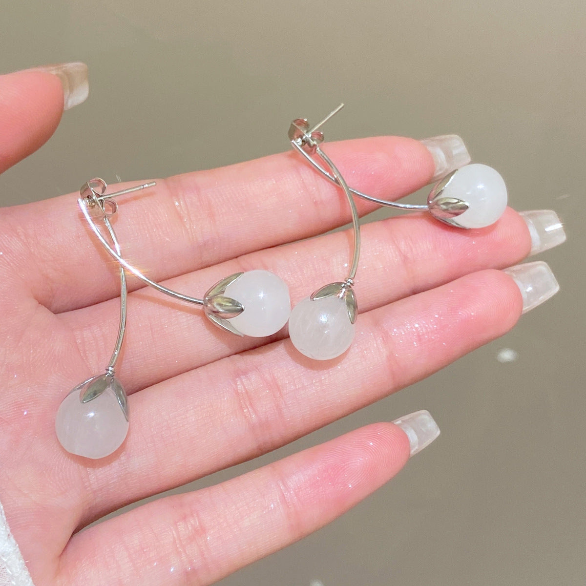 Women's Fashion Classy Face One Pair Two Stud Earrings