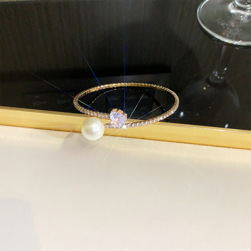 Rhinestone Zircon Elastic Laminated Adjustable Female Bracelets