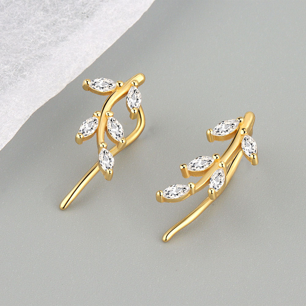 Boucles d'oreilles capricieuses pour femmes, branches simples, os d'oreille