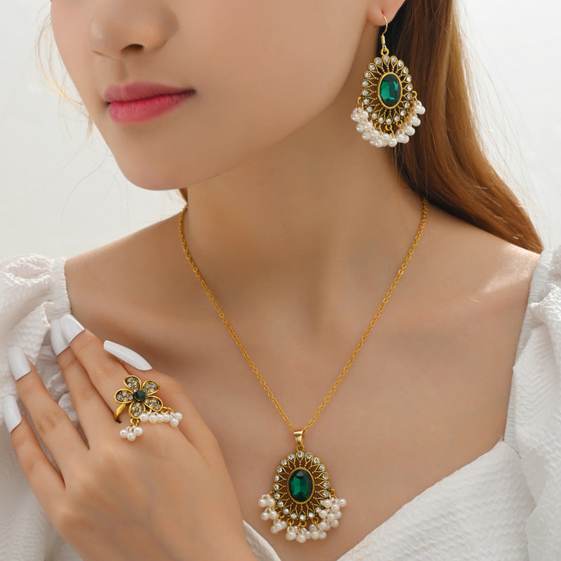 Indian Ethnic Style Vintage Gemstone Beads 2 Necklaces