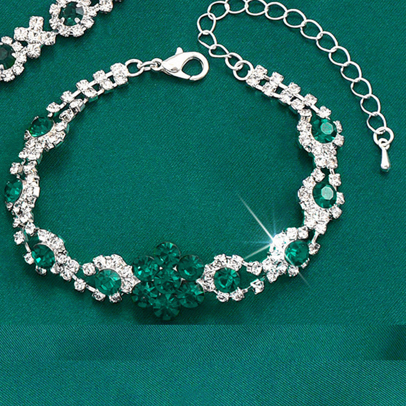 Women's Fashion High-grade Crystal Gem Water Drop Jewelry Set
