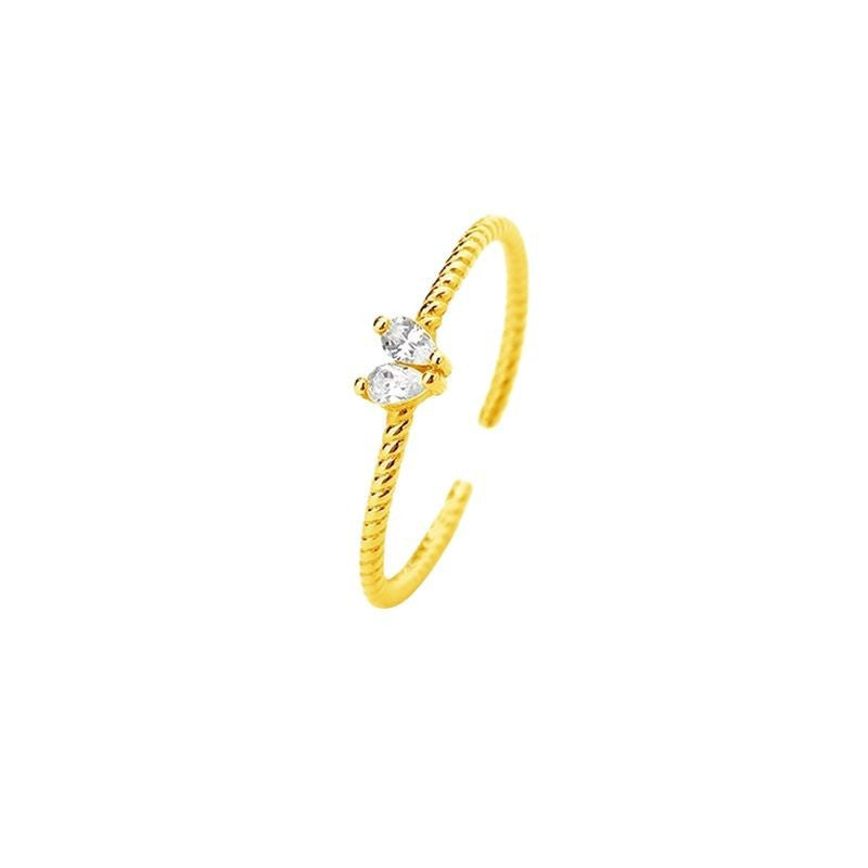 Women's Drill Zircon Index Finger Fresh Sweet Small Loving Rings