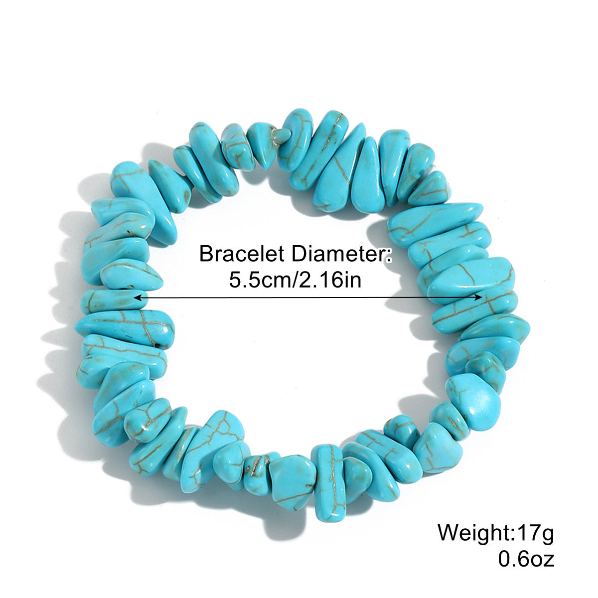 Bracelets en pierres colorées d'été extensibles en perles turquoise pour femmes