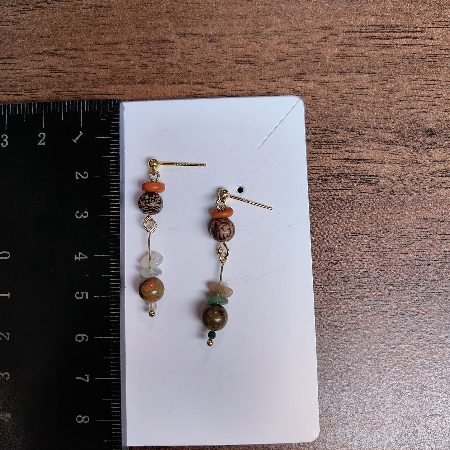 Wooden Chinese Style Art Retro Ear Clip Golden Bell Bodhi Earrings