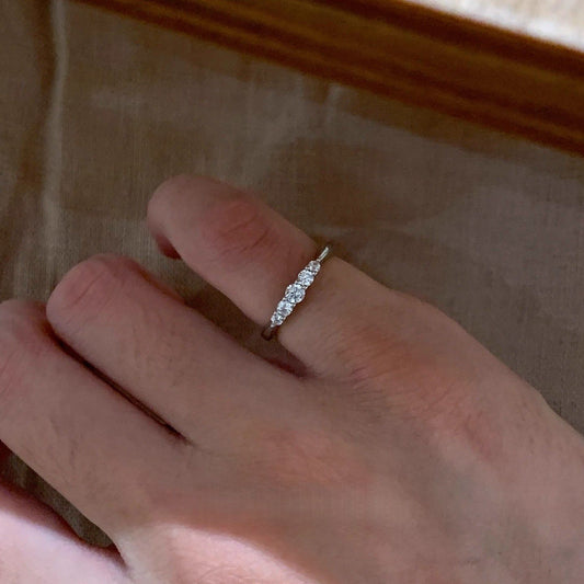 Row Diamond Design Light Luxury High Sense Finger For Ring