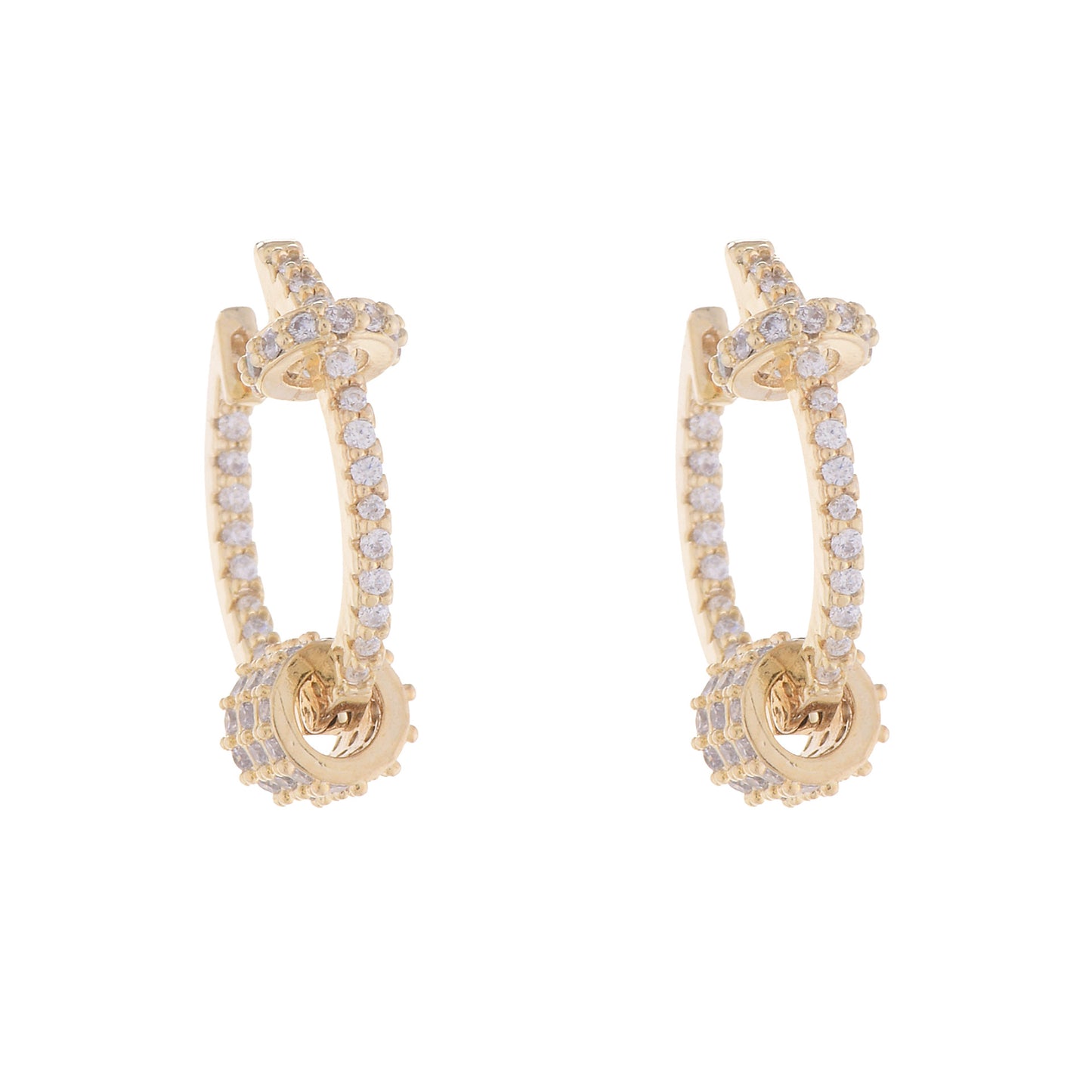 Boucles d'oreilles exquises en petit diamant avec clip d'oreille de style froid