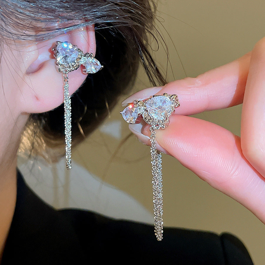 Round Tassel Bone French Vintage Court Style Light Ear Clip