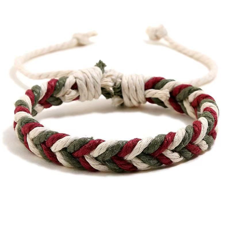 Wax Line Couple Ethnic Style Hand-woven Bracelets