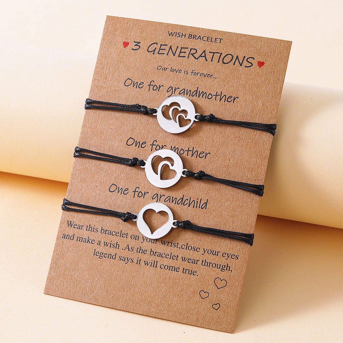 Generations Mother And Daughter Card Creative Hollow Bracelets