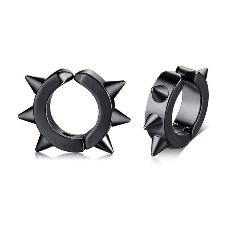 Geometric Clips Stainless Steel Six Pointed Vertebra Piercing Punk Ear Clip
