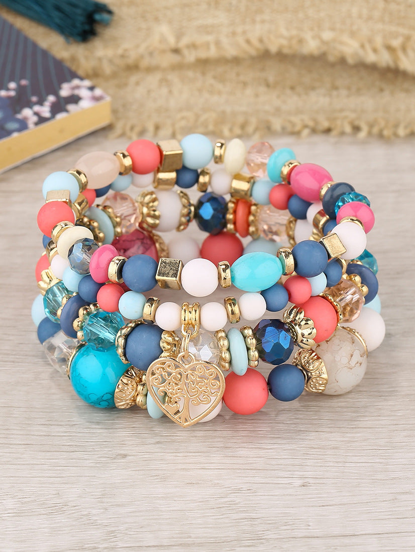 Fashion Bohemian Ethnic Style Crystal Peach Bracelets