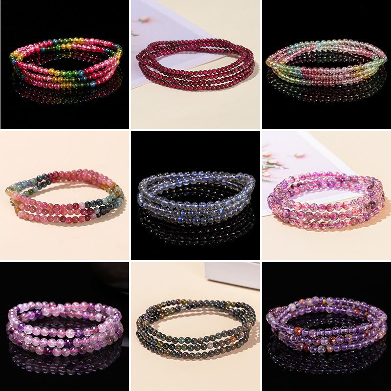 Natural Crystal Stone Collection Round Beads Bracelet