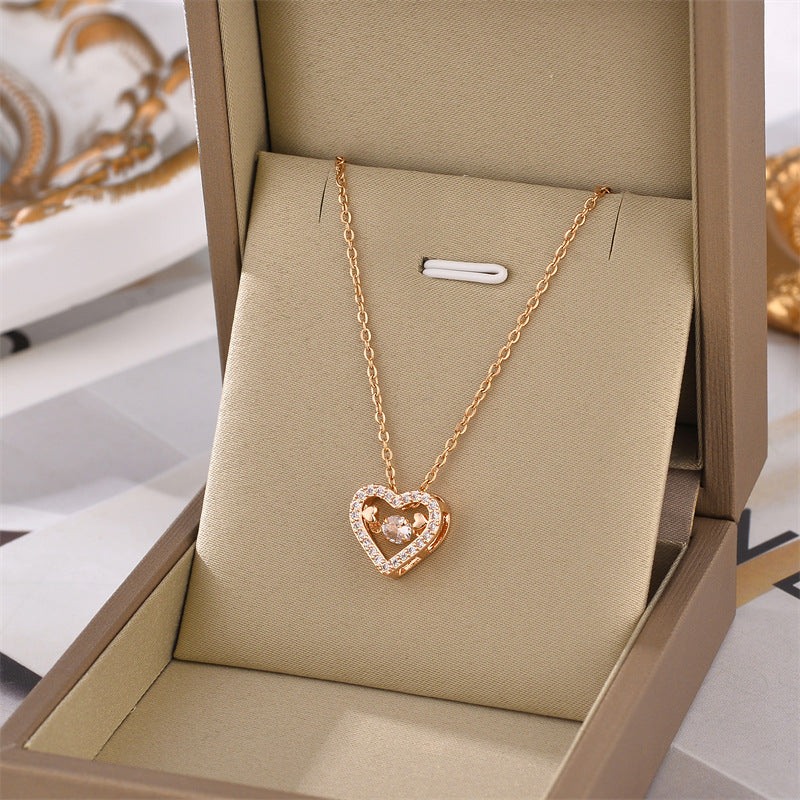 Women's Smart Heart Pulsatile Titanium Steel Colorfast Necklace