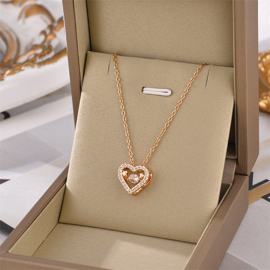 Women's Smart Heart Pulsatile Titanium Steel Colorfast Necklace