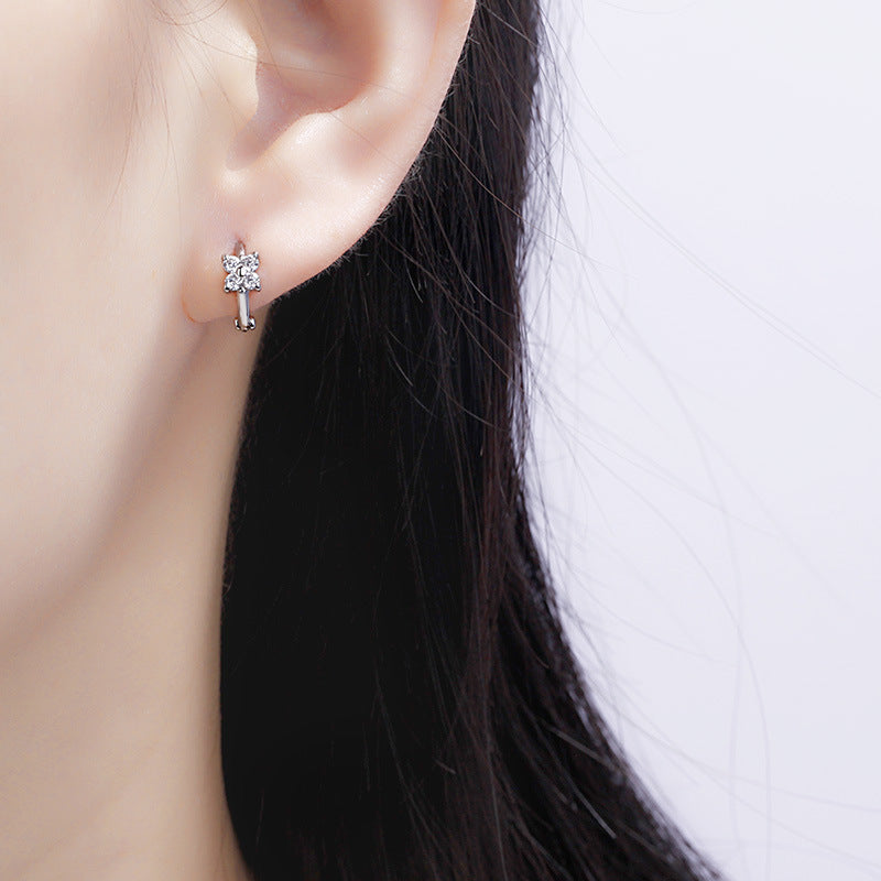 Exquisite Inlaid Zirconium Small Design Simple Ear Buckle