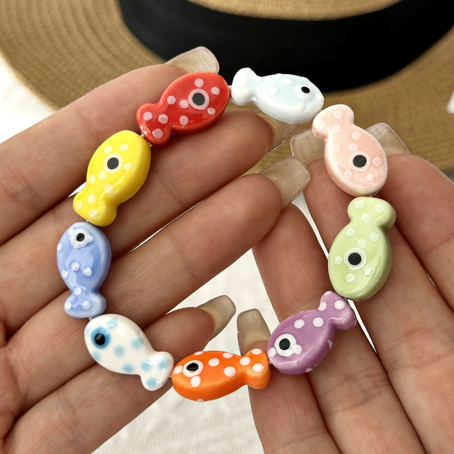 Women's Ceramic Small Fish Beaded Color Matching Cute Bracelets