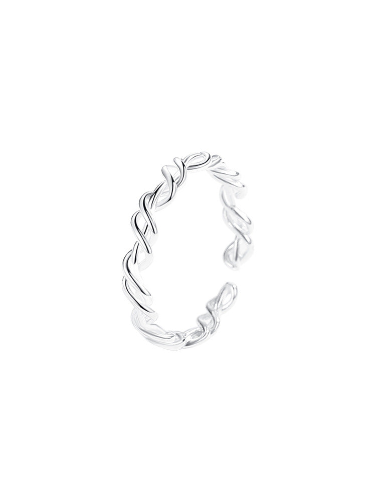 Sier Plated Female Design Style Simple Rings