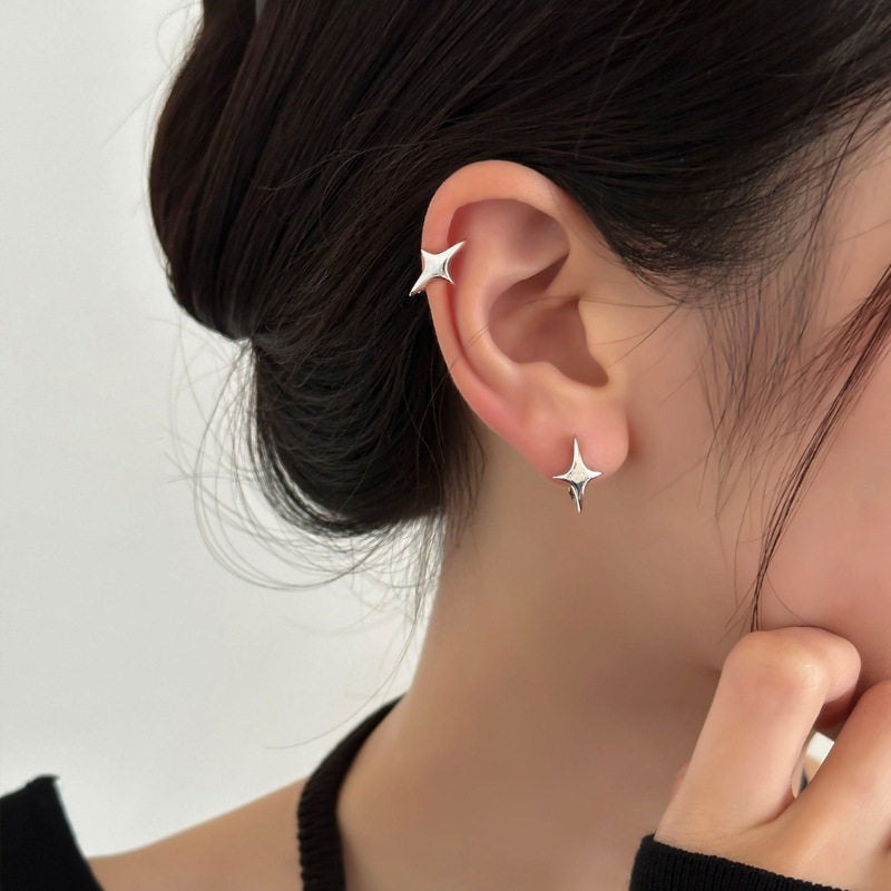 Women's & Men's Twin Temperament Ear Clip Design Personality Earrings