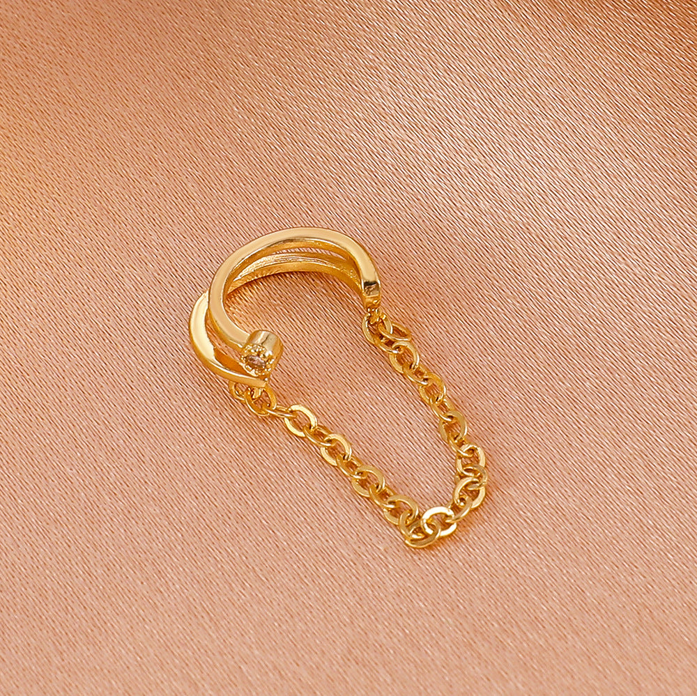 Retro Chain Tassel Female Simple Temperamental Personality Single Earrings