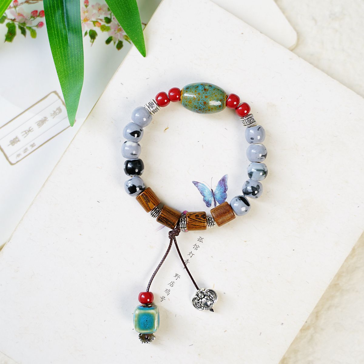 Women's Ceramic Ornament Ethnic Artistic Butterfly Accessories Bracelets