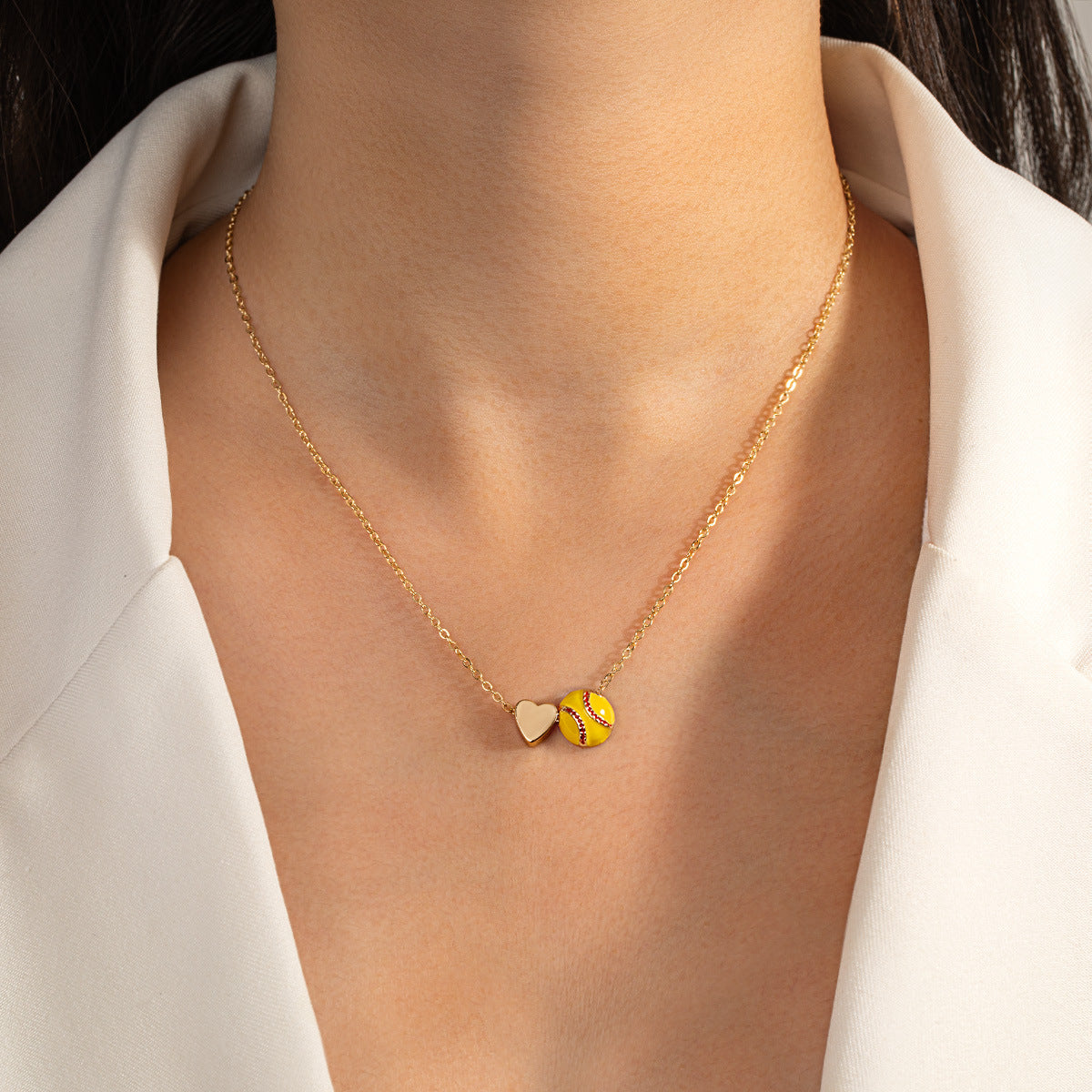 Sports Style Card Alloy Love Cross Basketball Necklaces