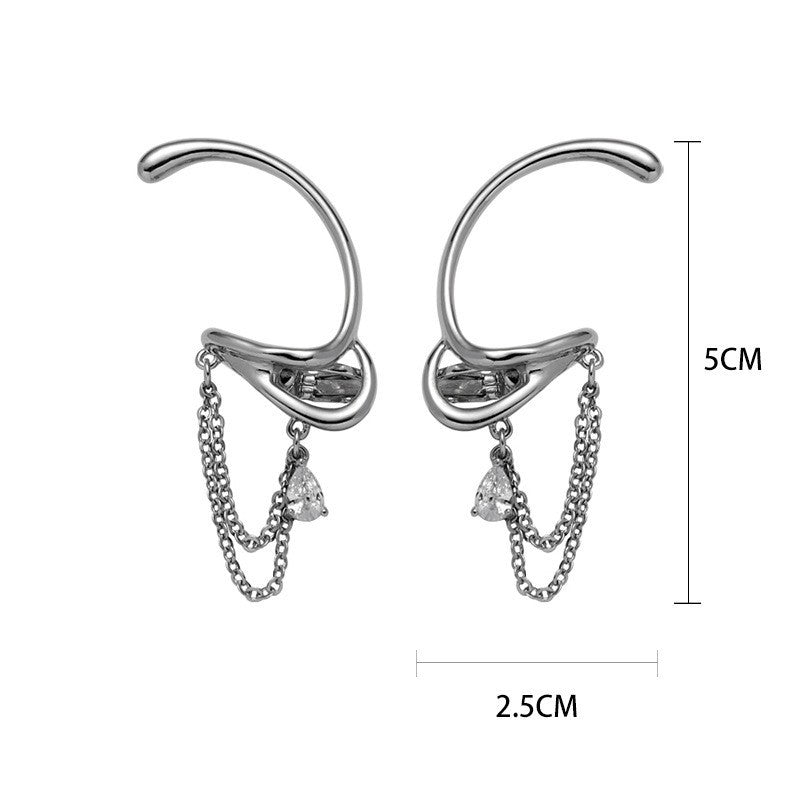 Boucles d'oreilles tendance sans oreilles avec Clip d'oreille en diamant froid pour femmes