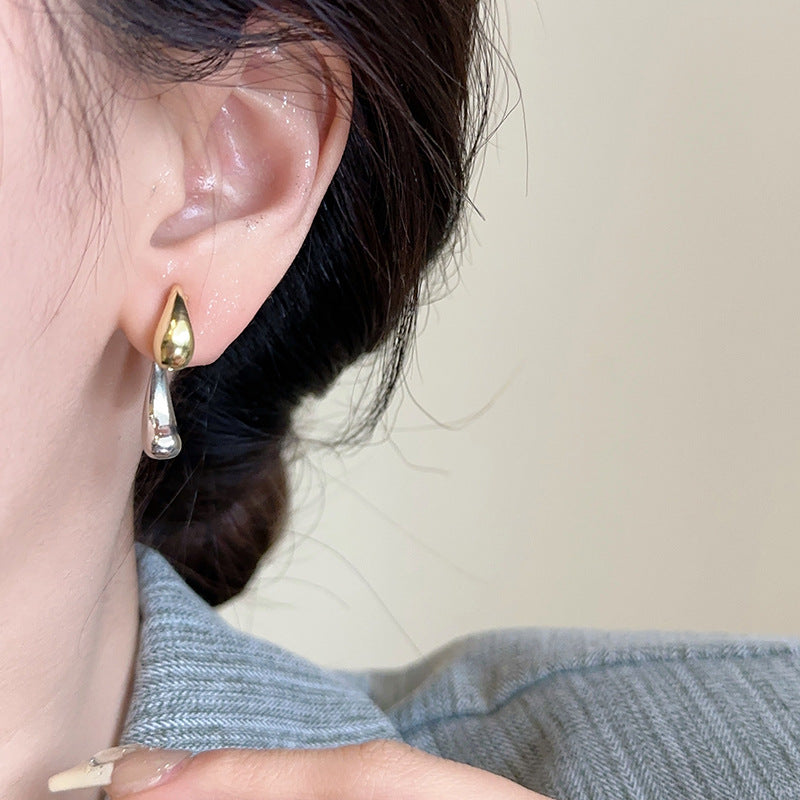 Unique Personality Patchwork Water Drop Minority Fashion Simple Wild Mosquito Ear Clip