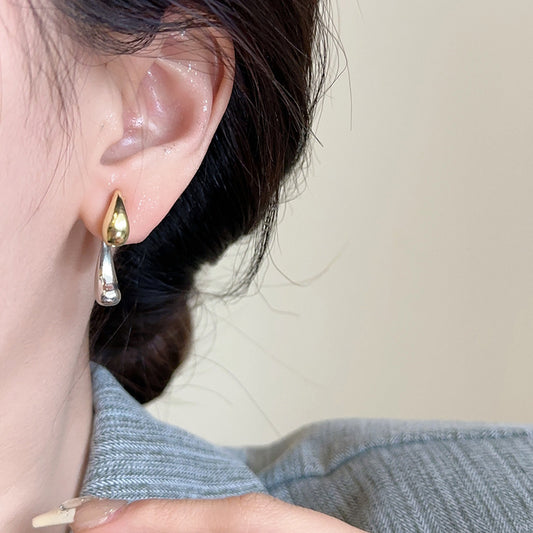 Unique Personality Patchwork Water Drop Minority Fashion Simple Wild Mosquito Ear Clip