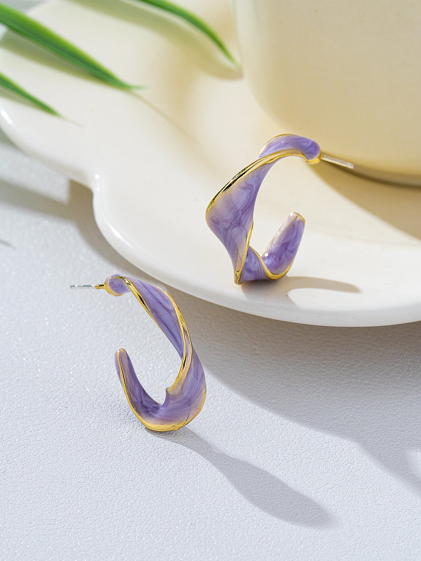 French Style Dripping Small Personalized Twisted Geometric Rings