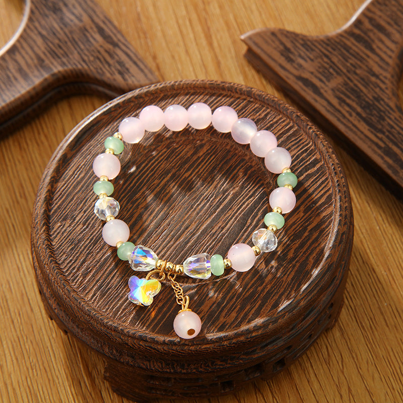 Style Colorful Female String Imitation Jade Material Bracelets