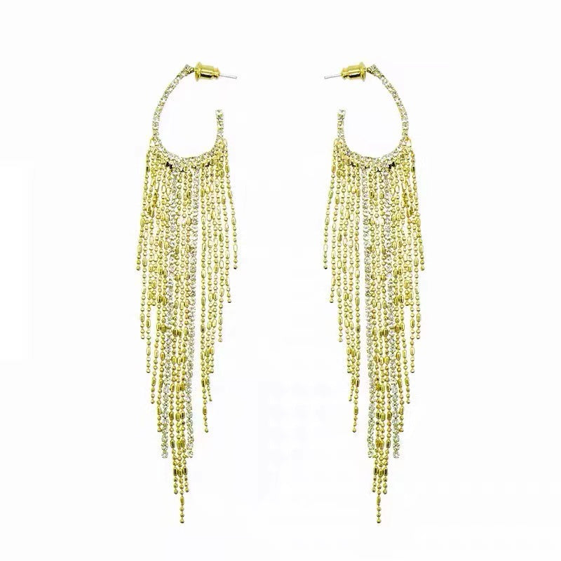 Needle Trendy Female Irregular Real Gold Earrings