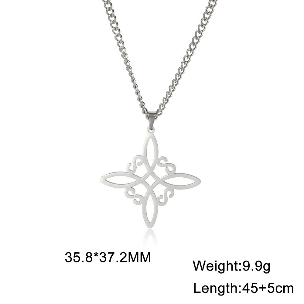 Witch Knot S-shaped Cut Stainless Steel Jewelry Set