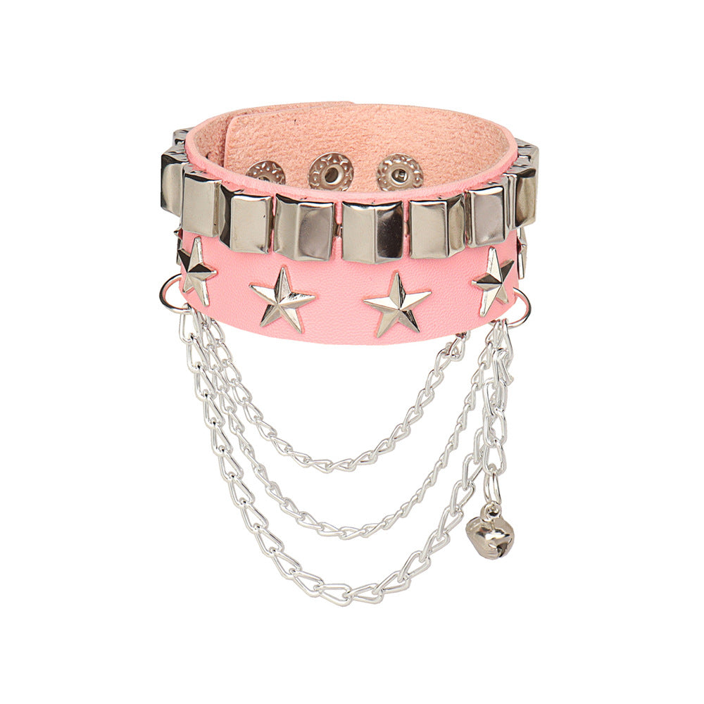 Punk-Paar-Nieten-Leder-Rock-Ornament-Armbänder