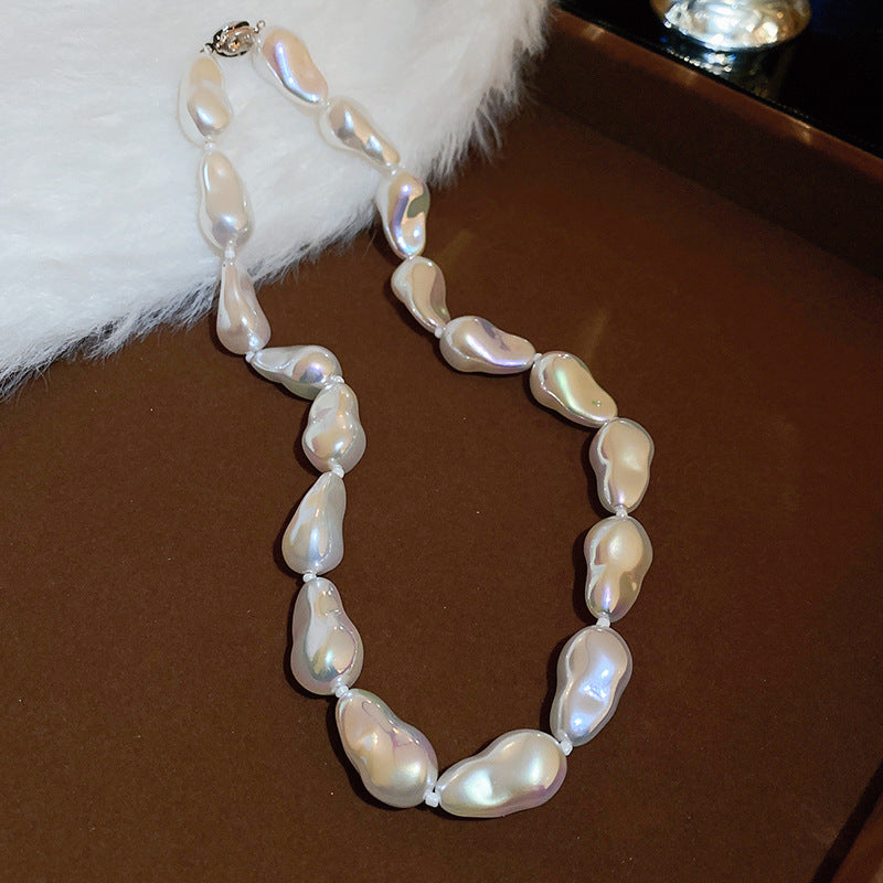 Irregular Pearl Geometric Elegant Sweater Chain Classic Style Necklace