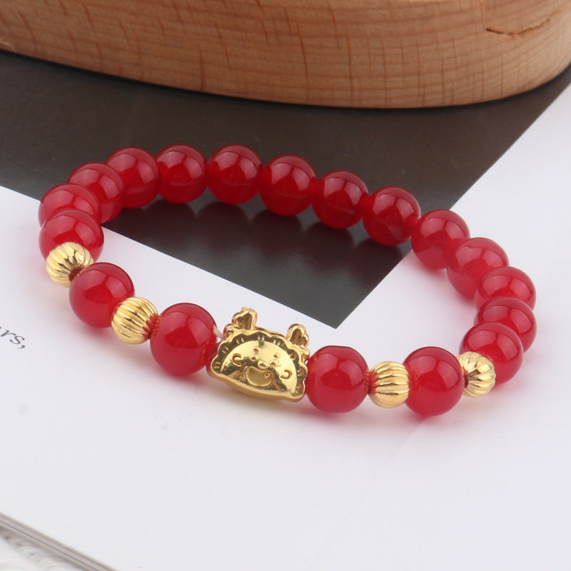 Imitation Agate Exquisite Iron Flower Fu Bracelets