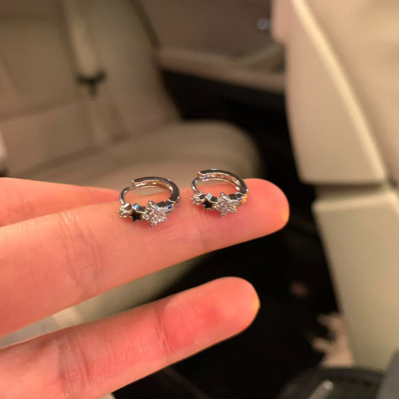 Clip Female Light Luxury Minority Design Five-pointed Star Temperament Twin Ear Buckle