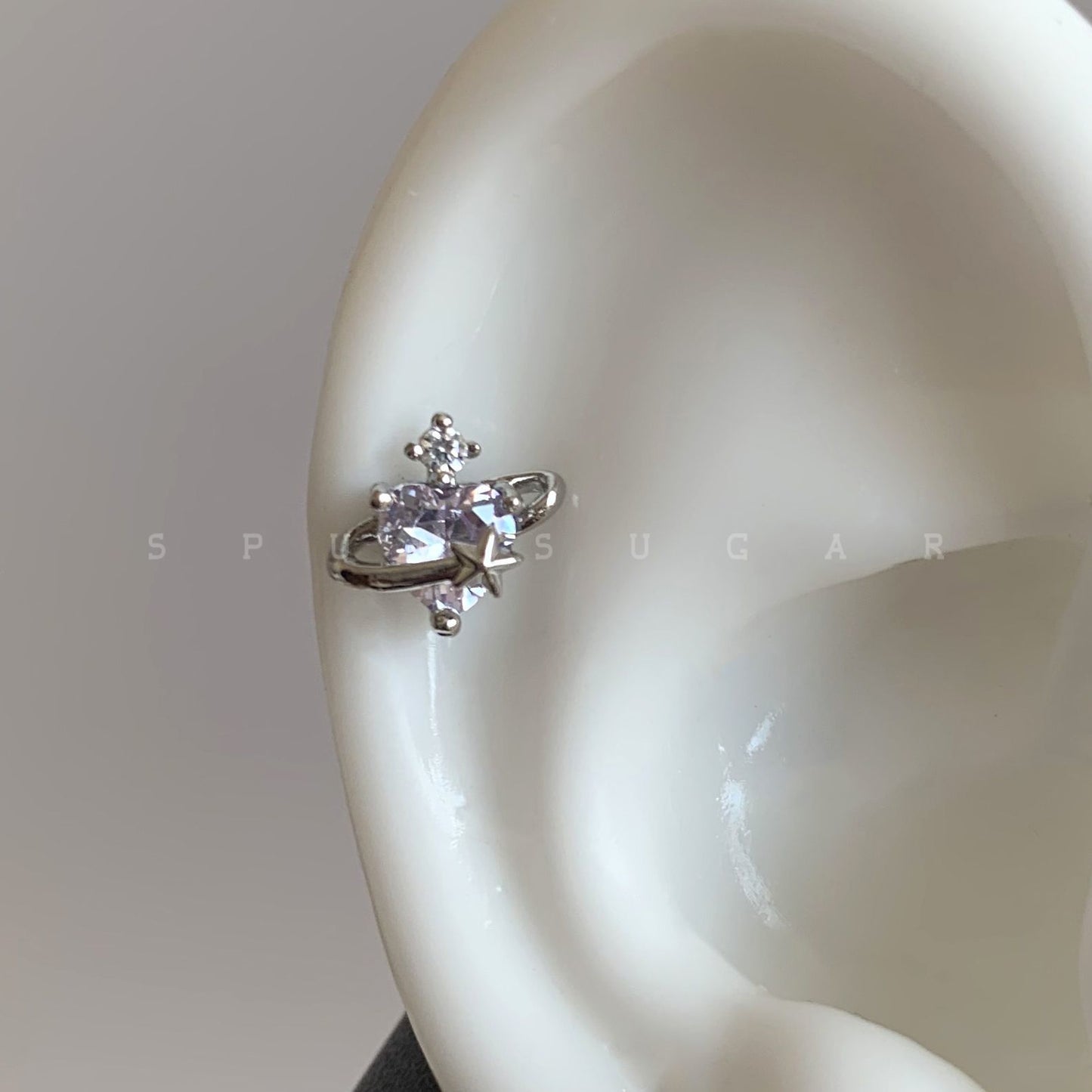 Female Titanium Steel Screw Tightening Buckle Pin Before Stud Earrings